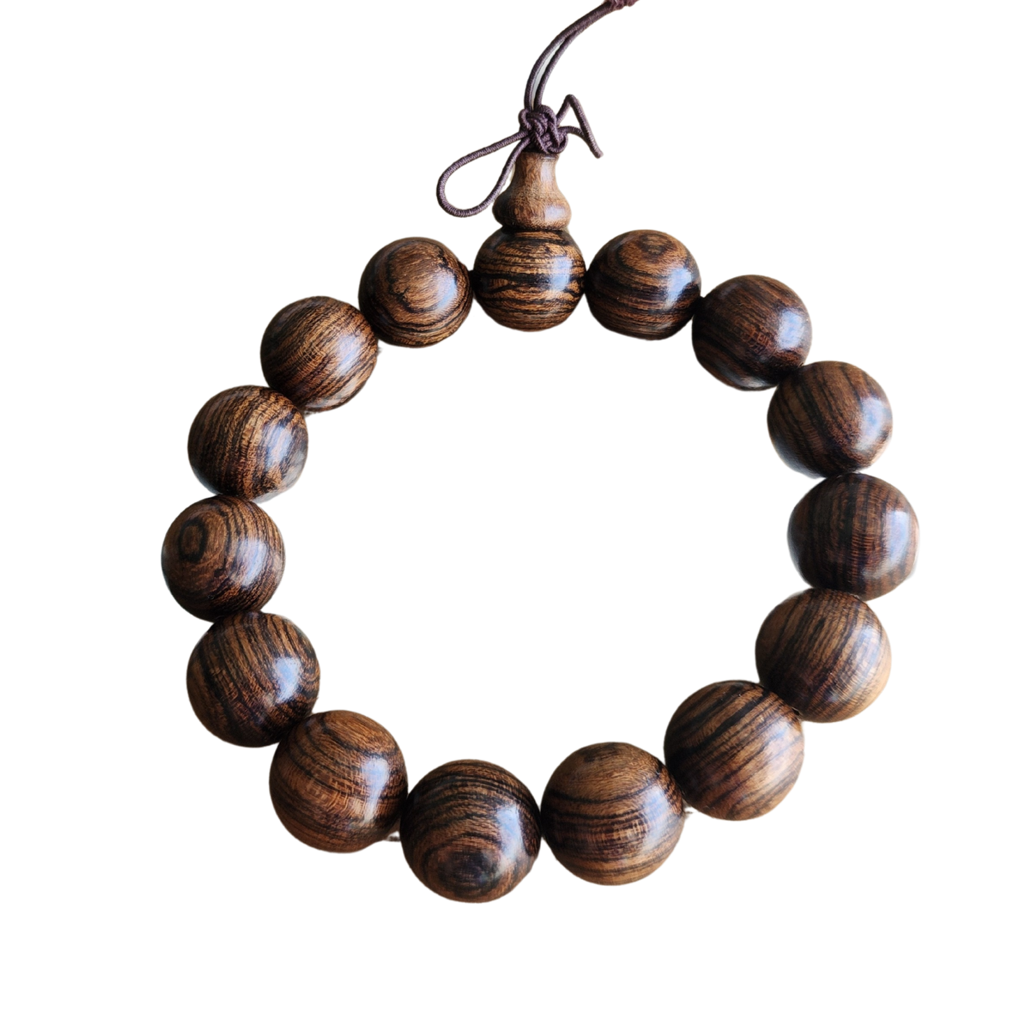 Natural Tiger Grain Sandalwood Bracelet | Tiger Stripe Wooden Beads | Gelang Kayu Corak Harimau Unisex