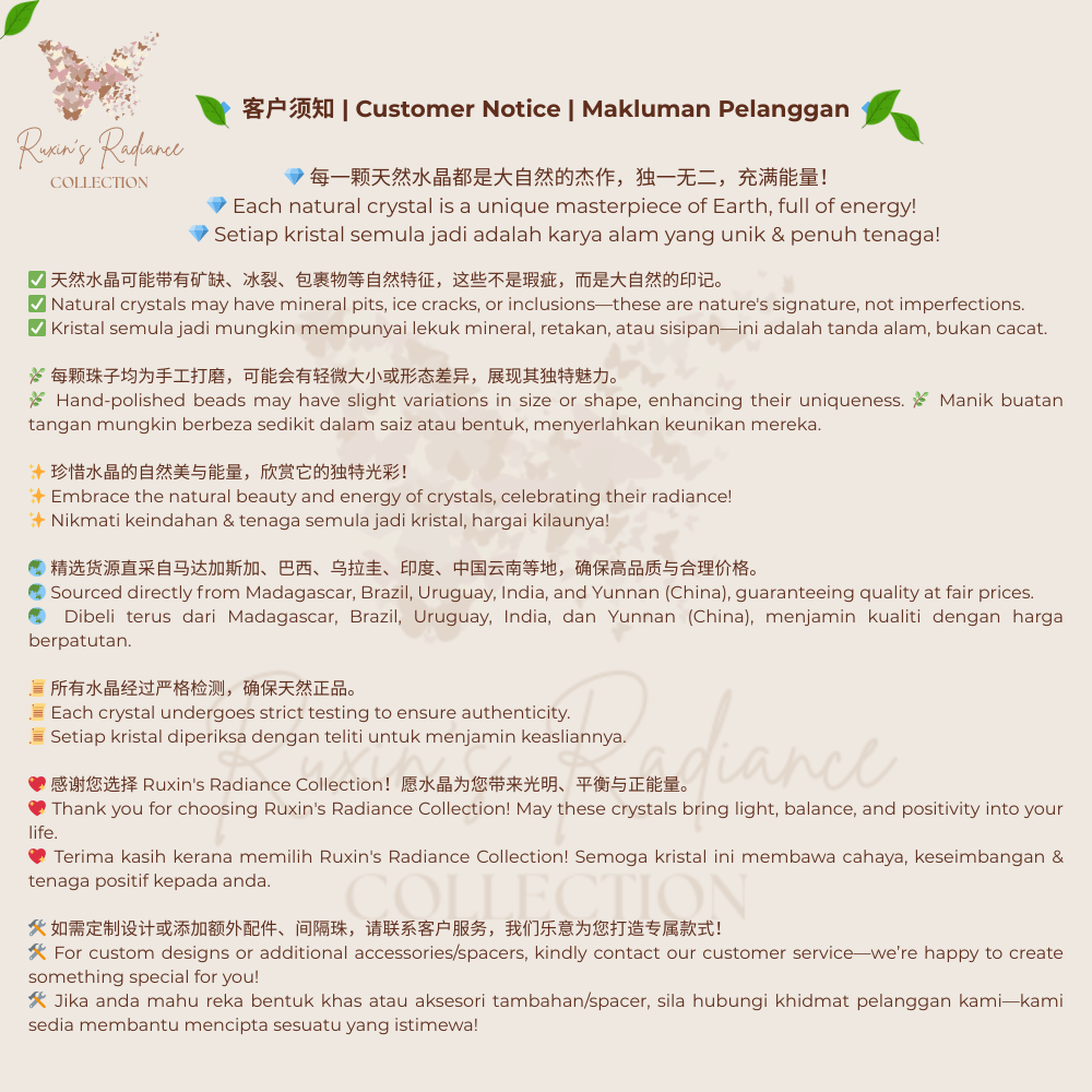 天然五行水晶手串 5-Element Crystal Bracelet | Gelang Kristal 5-Unsur调和五行招财纳福Harmonize ElementsSeimbang Lima Unsur