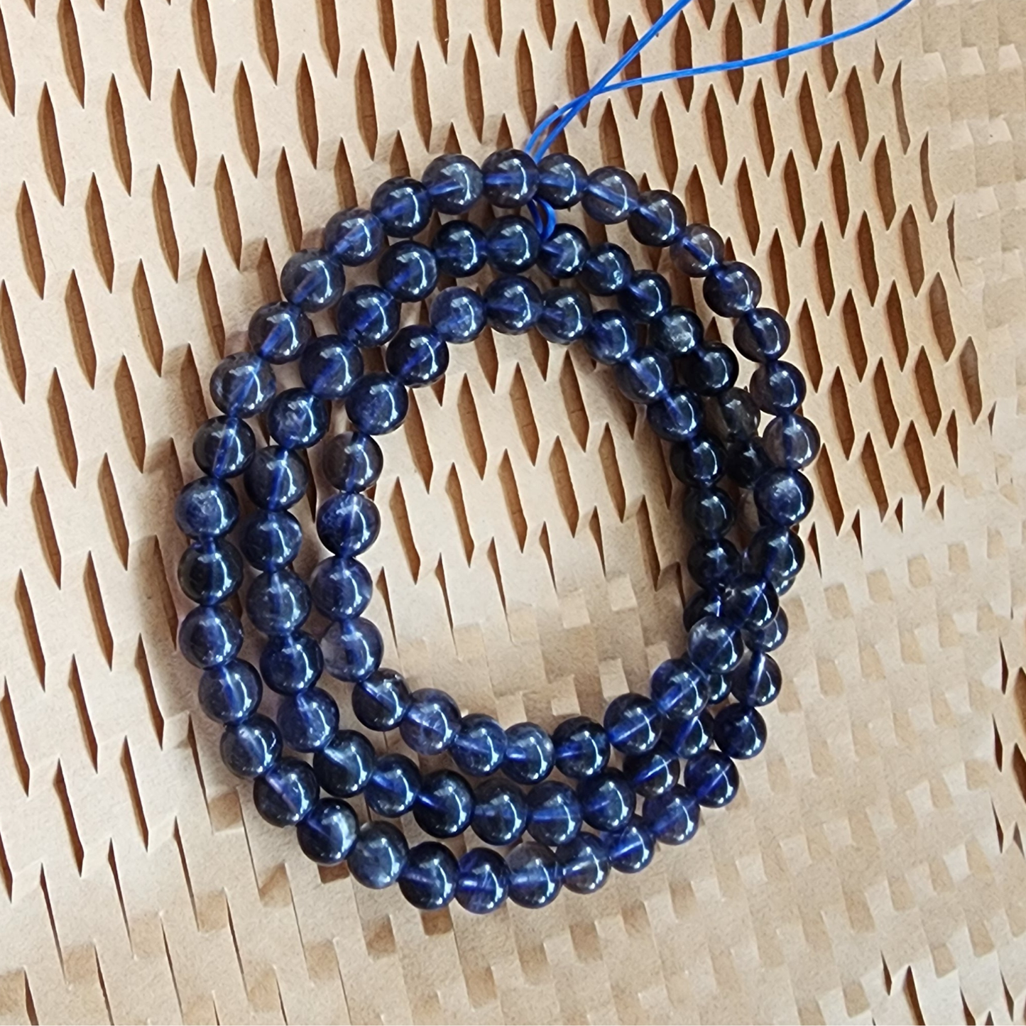 Natural Lolite 3-Layer Wrap Bracelet or Necklace | Violet Blue Cordierite Crystal Jewelry – Calm, Clarity, Elegant Daily Wear | Gelang Kristal Lolite Cordierite Ungu-Biru – Fokus, Tenang & Gaya Harian