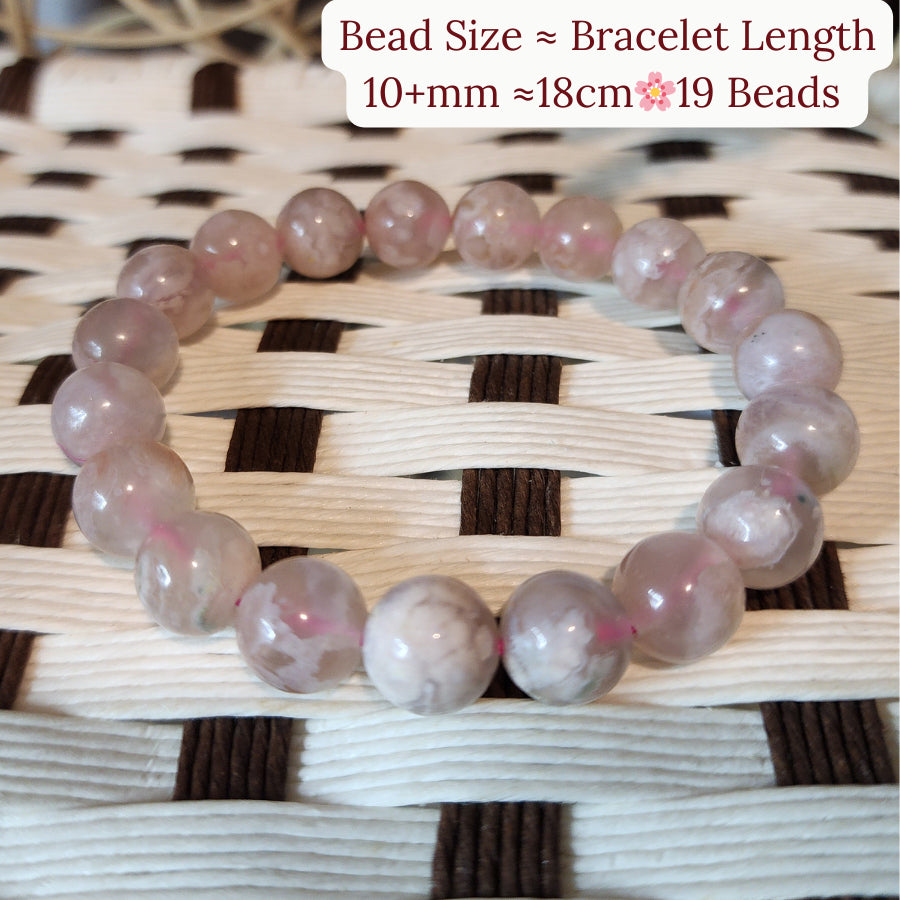 Natural Sakura Agate Bracelet 天然樱花玛瑙手串 | Gelang Sakura Agate Asli-Eternal Love | 樱花守护女性之美 | Cinta Abadi & Kecantikan