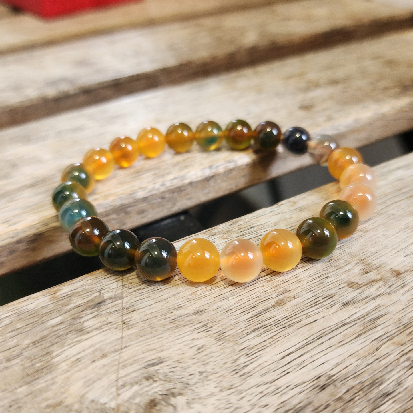 Natural Rainbow Candy Heart Agate Bracelet | Multi-Color Crystal for Joy, Balance & Harmony | Gelang Agate Pelangi Semula Jadi | Tenaga Positif & Keseimbangan Emosi