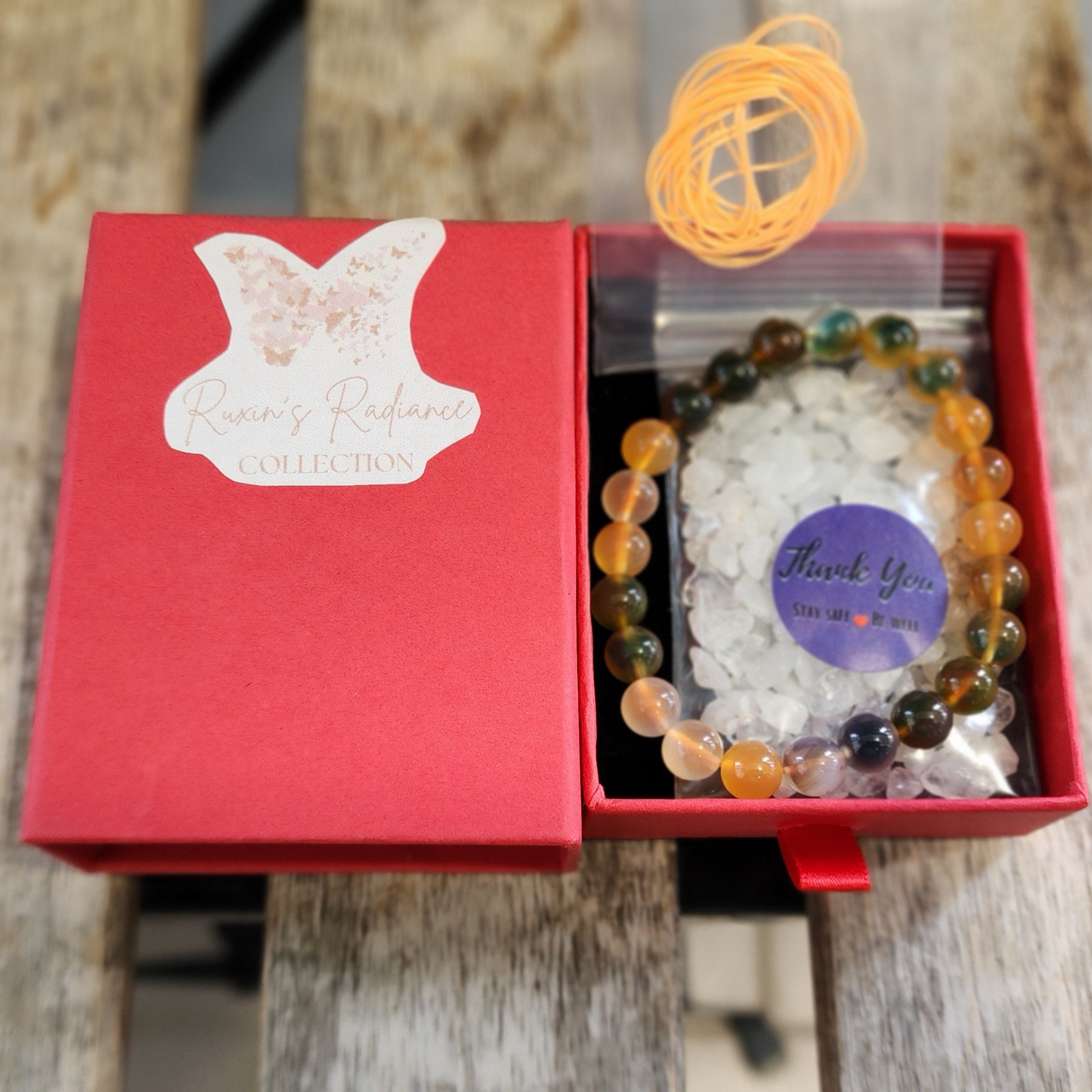 Natural Rainbow Candy Heart Agate Bracelet | Multi-Color Crystal for Joy, Balance & Harmony | Gelang Agate Pelangi Semula Jadi | Tenaga Positif & Keseimbangan Emosi