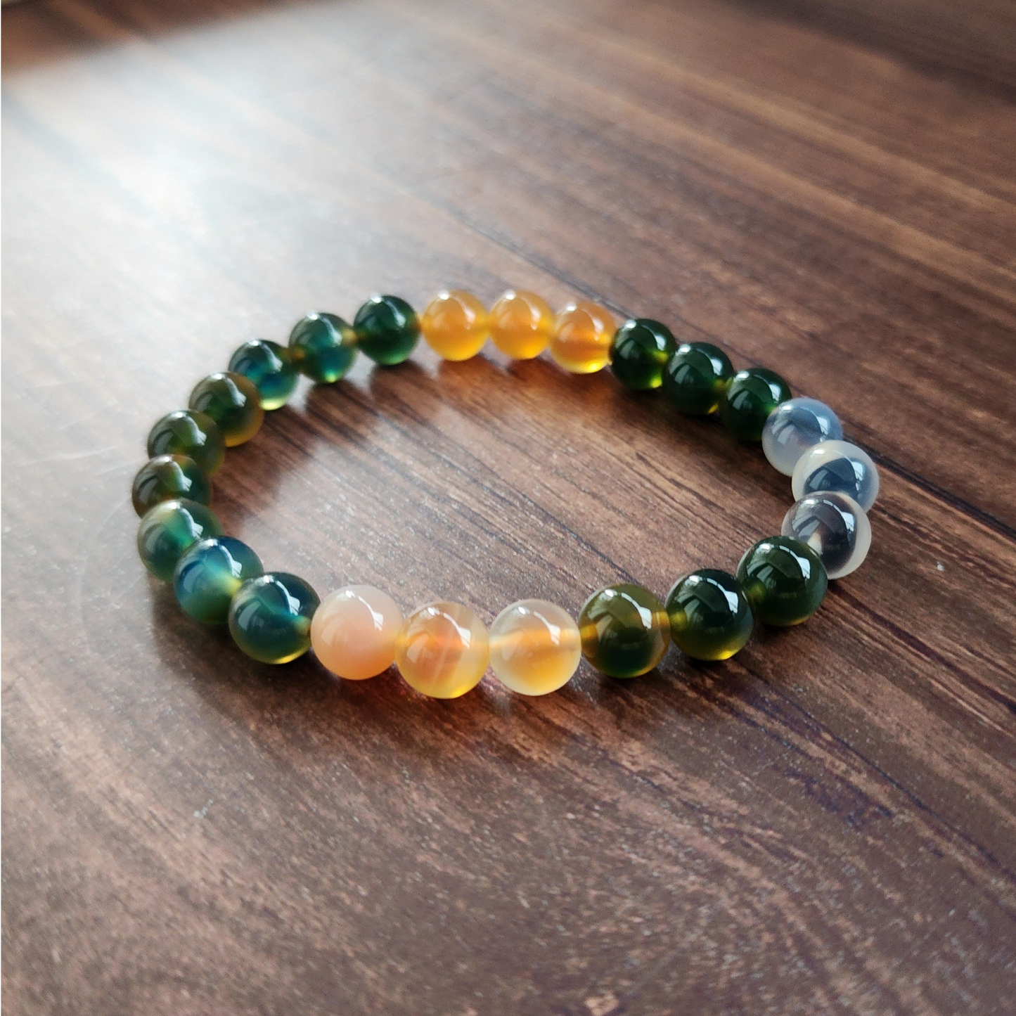 Natural Rainbow Candy Heart Agate Bracelet | Multi-Color Crystal for Joy, Balance & Harmony | Gelang Agate Pelangi Semula Jadi | Tenaga Positif & Keseimbangan Emosi