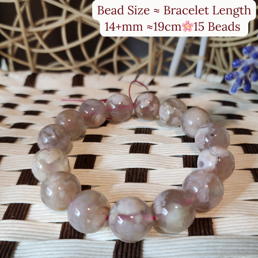 Natural Sakura Agate Bracelet 天然樱花玛瑙手串 | Gelang Sakura Agate Asli-Eternal Love | 樱花守护女性之美 | Cinta Abadi & Kecantikan