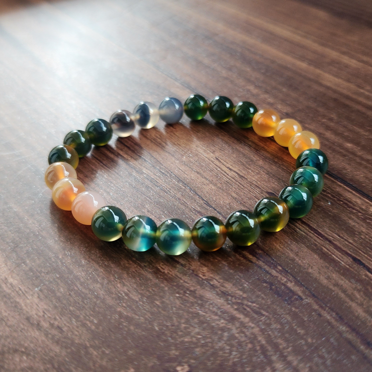 Natural Rainbow Candy Heart Agate Bracelet | Multi-Color Crystal for Joy, Balance & Harmony | Gelang Agate Pelangi Semula Jadi | Tenaga Positif & Keseimbangan Emosi