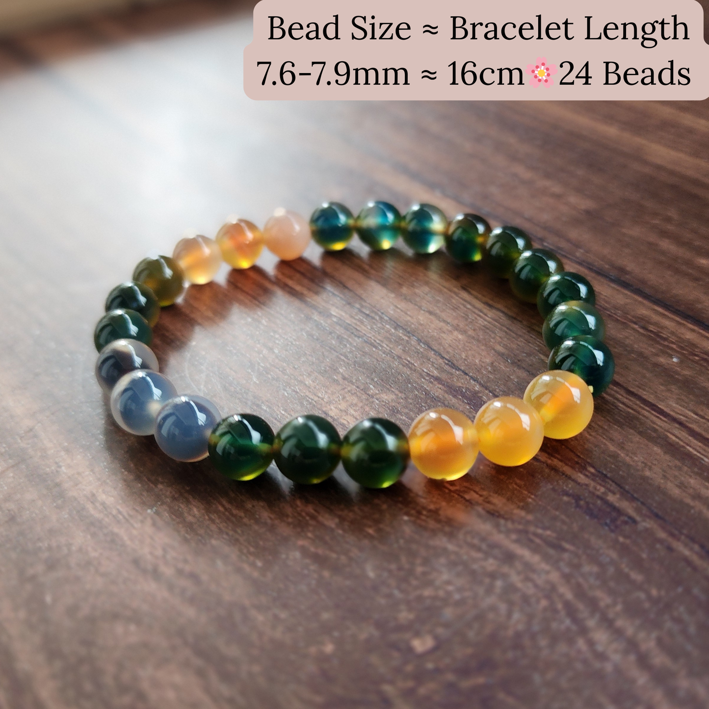Natural Rainbow Candy Heart Agate Bracelet | Multi-Color Crystal for Joy, Balance & Harmony | Gelang Agate Pelangi Semula Jadi | Tenaga Positif & Keseimbangan Emosi