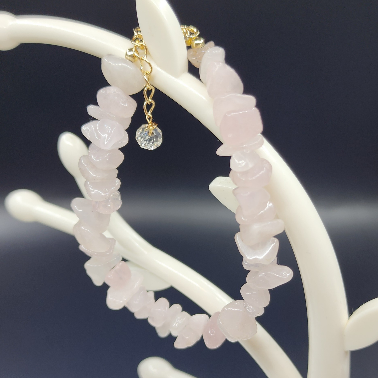 Ruxin's Rose Quartz Chip Bracelet |  天然粉晶碎石手链 | Gelang Cip Kristal Cinta  Healing Crystal | 情感疗愈 | Penyembuh Emosi