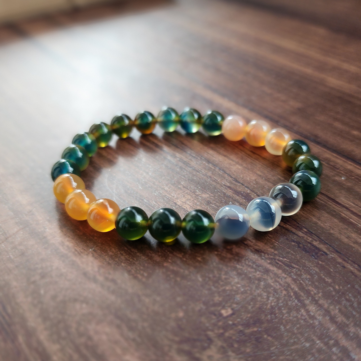 Natural Rainbow Candy Heart Agate Bracelet | Multi-Color Crystal for Joy, Balance & Harmony | Gelang Agate Pelangi Semula Jadi | Tenaga Positif & Keseimbangan Emosi
