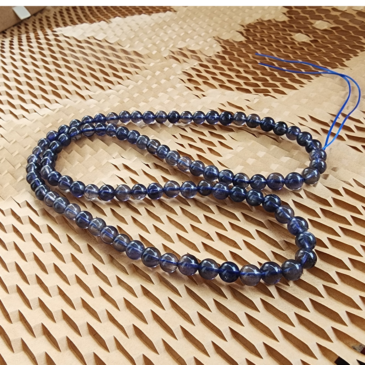 Natural Lolite 3-Layer Wrap Bracelet or Necklace | Violet Blue Cordierite Crystal Jewelry – Calm, Clarity, Elegant Daily Wear | Gelang Kristal Lolite Cordierite Ungu-Biru – Fokus, Tenang & Gaya Harian