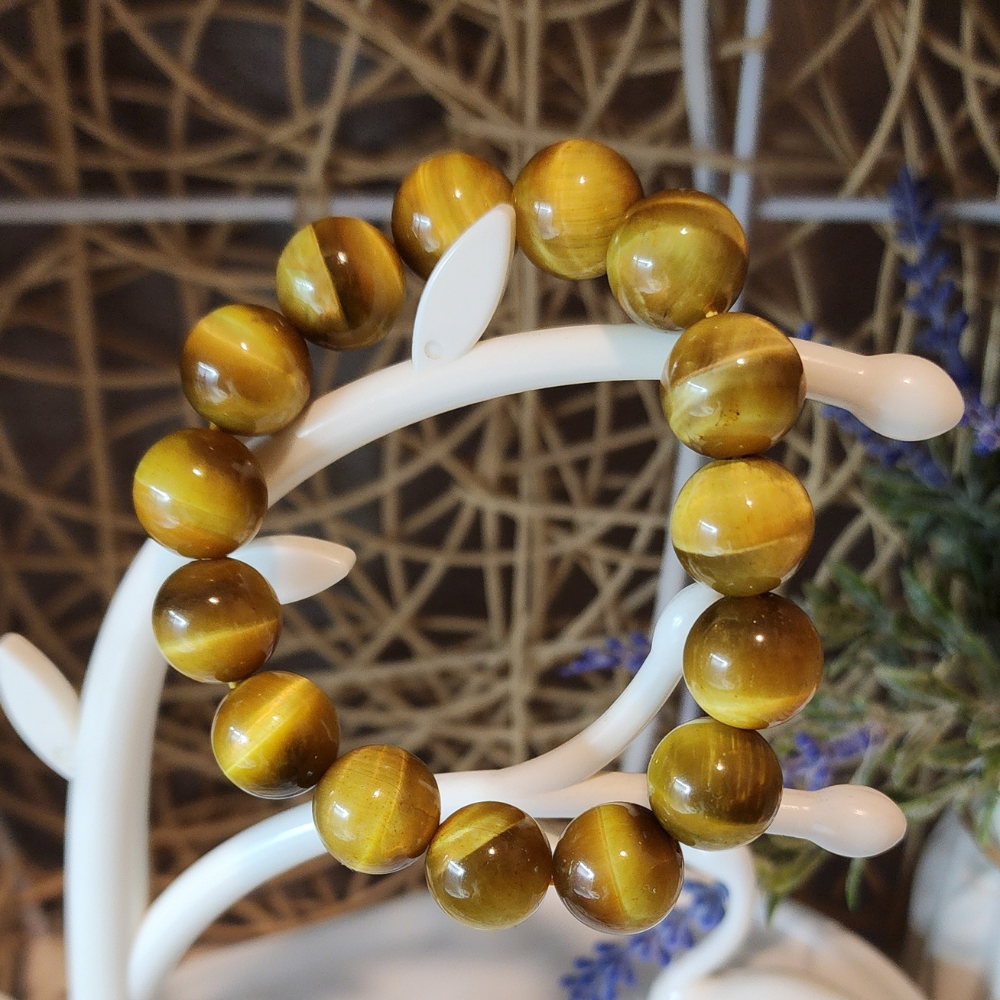 Natural Golden Tiger Eye Energy Bracelet 天然金虎眼石能量手链 Gelang Tenaga Tiger Eye Emas Asli | Enhance Career Luck | 提升事业运