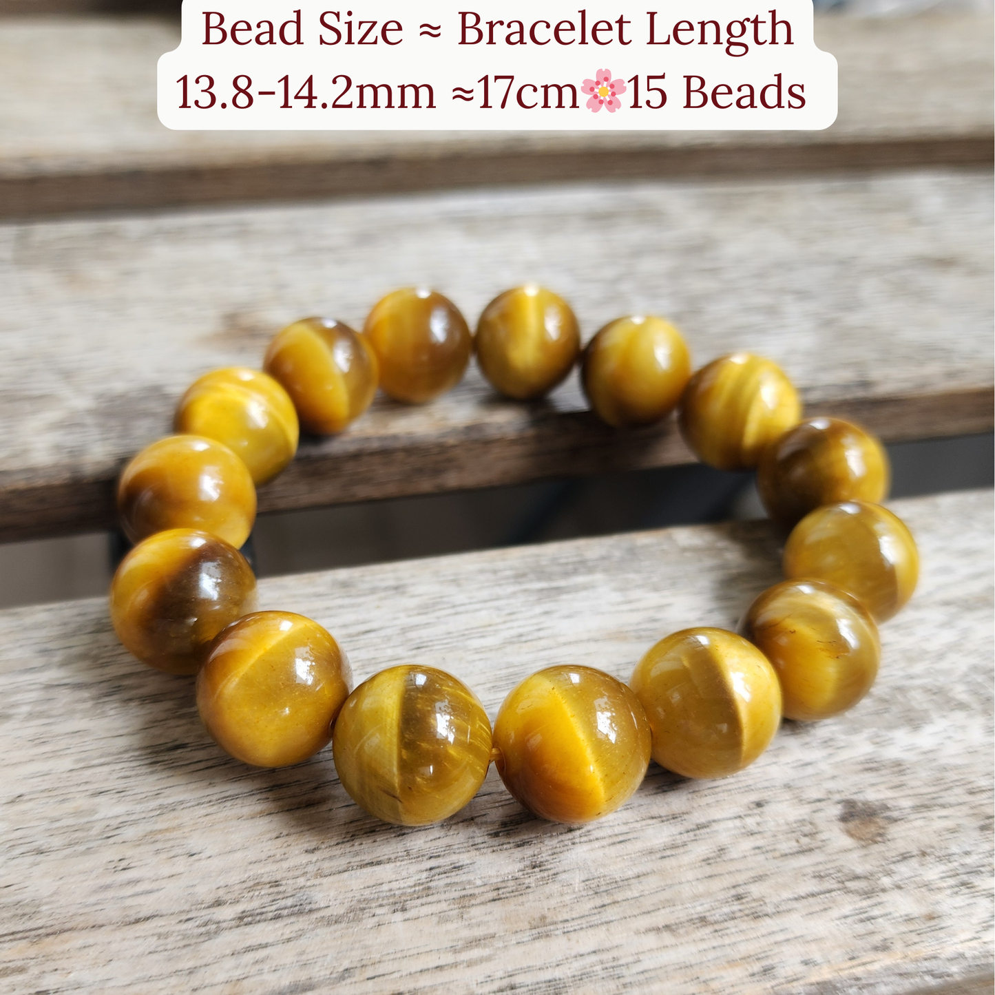 Natural Golden Tiger Eye Energy Bracelet 天然金虎眼石能量手链 Gelang Tenaga Tiger Eye Emas Asli | Enhance Career Luck | 提升事业运