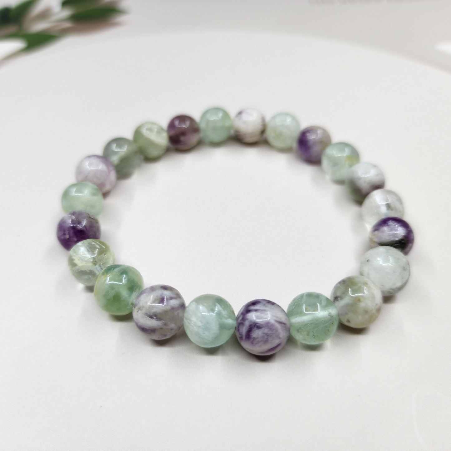 Ruxin Natural Feather Fluorite BraceletClarity & Intuition天然羽毛萤石手链清晰 · 平衡 · 守护Gelang Fluorit Bulu Semula JadiTenang