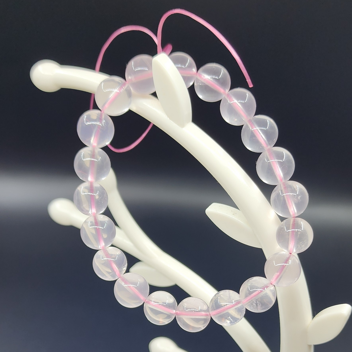 Starlight Rose Quartz Bracelet 天然星光粉晶手串 Gelang Kristal Rose Quartz Bercahaya | Love · 爱 · Cinta | Healing 能量 · Penyembuh