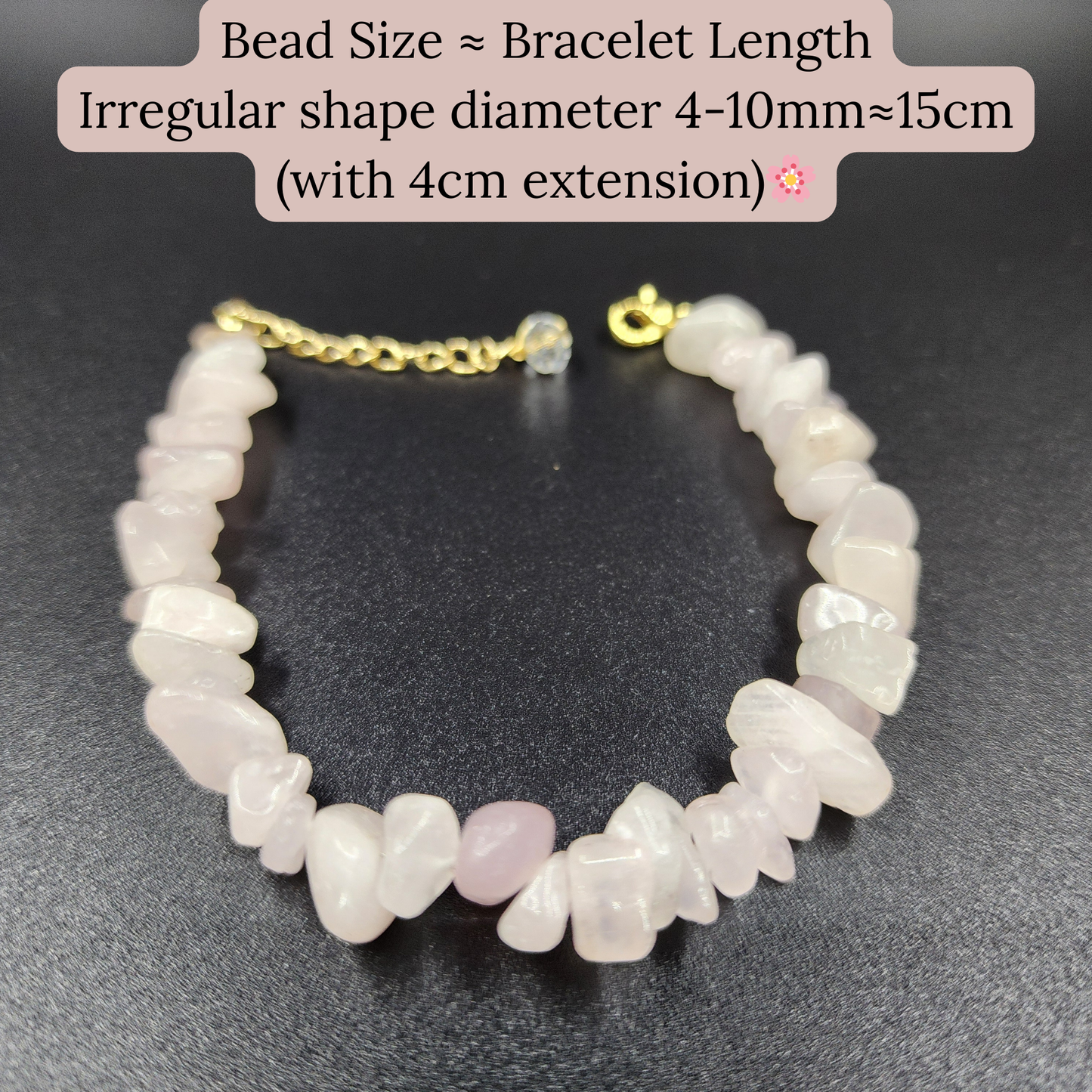 Ruxin's Rose Quartz Chip Bracelet |  天然粉晶碎石手链 | Gelang Cip Kristal Cinta  Healing Crystal | 情感疗愈 | Penyembuh Emosi