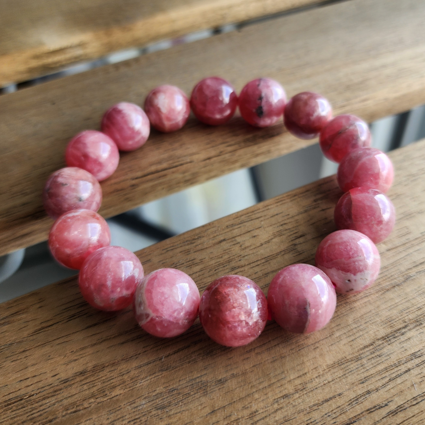 Genuine Rhodochrosite Bracelet - [Stone of Love] 天然红纹石手串"爱情石"  Gelang Rhodochrosite Asli [Batu Cinta]