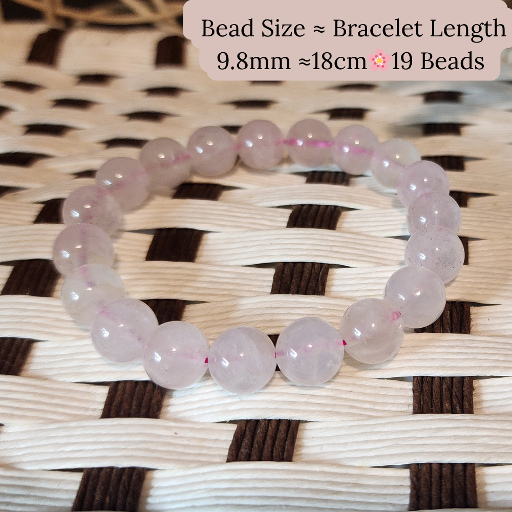 Ruxin Radiance Handmade Serene Love "Stone of Love" Natural Rose Quartz Bracelet 宁静之爱「爱之石」天然粉晶手链 Gelang Kuarza Mawar Asli – Cinta & Penyembuhan