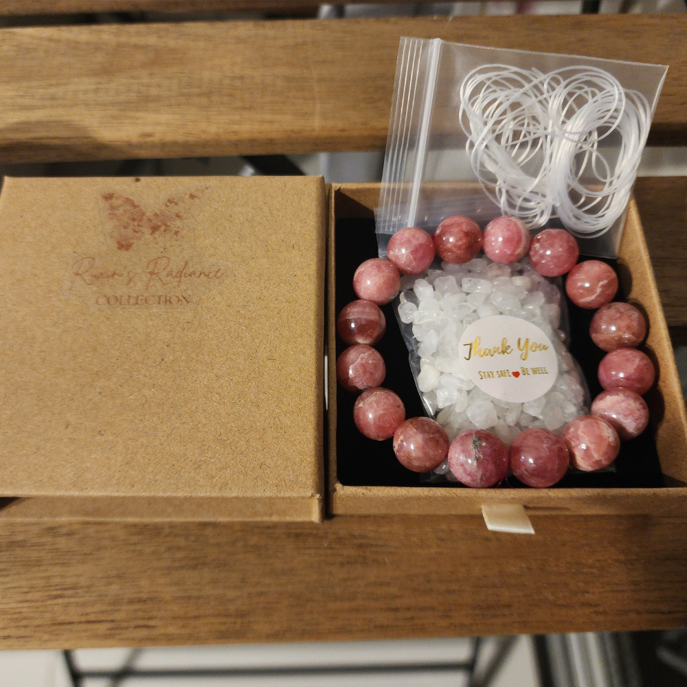 Genuine Rhodochrosite Bracelet - [Stone of Love] 天然红纹石手串"爱情石"  Gelang Rhodochrosite Asli [Batu Cinta]
