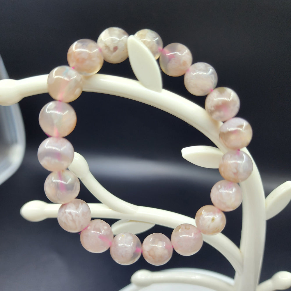 Natural Sakura Agate Bracelet 天然樱花玛瑙手串 | Gelang Sakura Agate Asli-Eternal Love | 樱花守护女性之美 | Cinta Abadi & Kecantikan