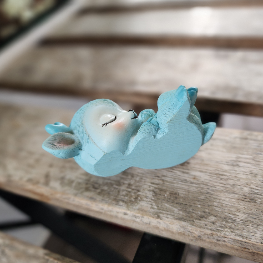 Sleeping Deer Resin Figurine  Handmade Creative Animal Ornament for Kids Room, Bedroom, Office or Living Room | Cute Fawn Baby Sculpture | Home Décor, Table Decoration, Wedding Gift, Birthday Party Cake Topper & Sweet Dessert Table Decoration