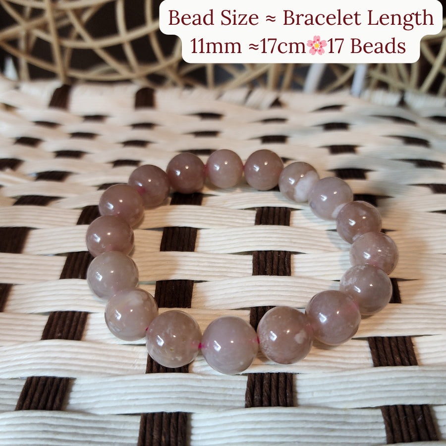 Natural Sakura Agate Bracelet 天然樱花玛瑙手串 | Gelang Sakura Agate Asli-Eternal Love | 樱花守护女性之美 | Cinta Abadi & Kecantikan
