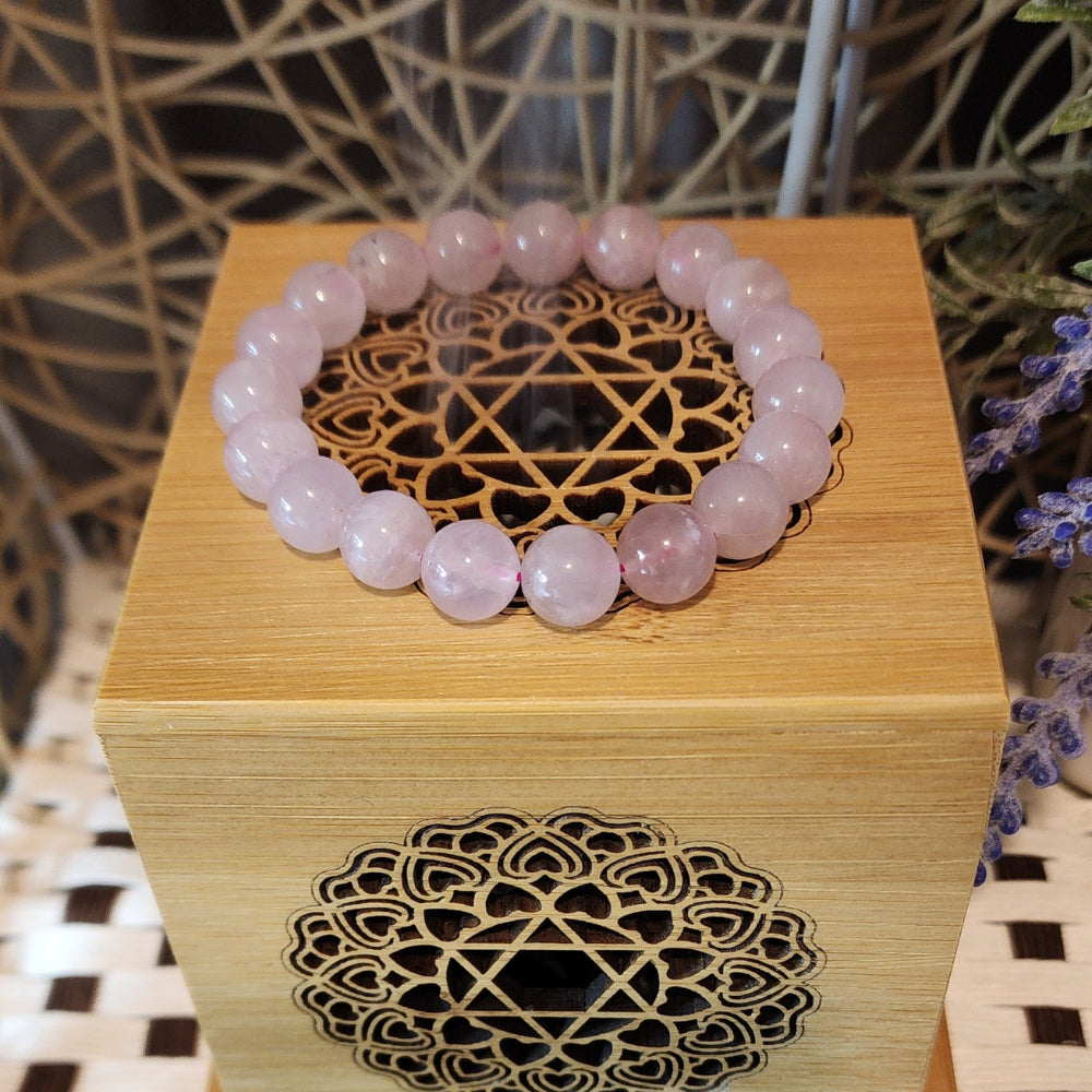Ruxin Radiance Handmade Serene Love "Stone of Love" Natural Rose Quartz Bracelet 宁静之爱「爱之石」天然粉晶手链 Gelang Kuarza Mawar Asli – Cinta & Penyembuhan