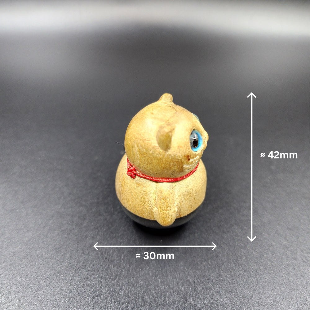 Ebony Wood Tumbler Lucky Cat 黑檀木不倒翁招财猫 Kucing Bertuah Tumbler Kayu Ebony