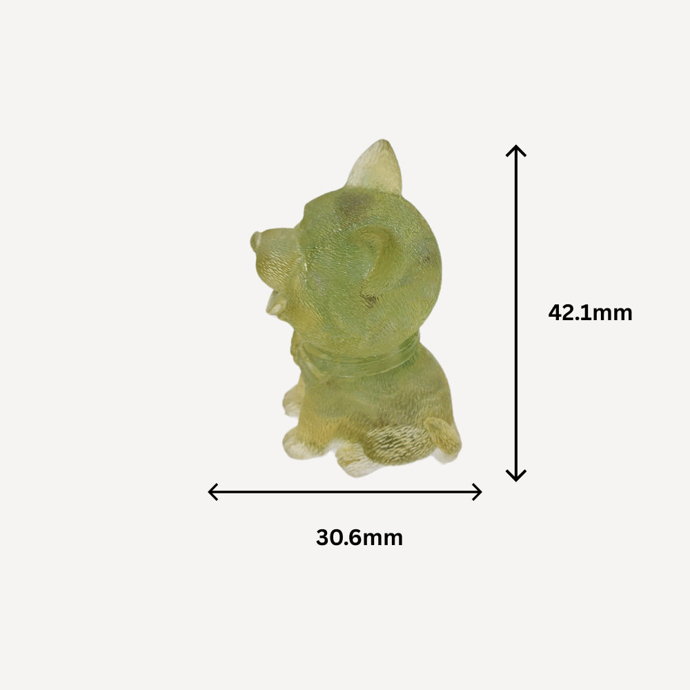 Ruxin's Radiance: Green Tone Crystal Shiba Inu – Stone Resin 绿晶柴犬：碎石胶宠 Anjing Shiba Inu Kristal Warna Hijau – Batu Resin