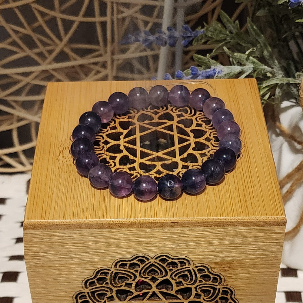 Natural Fluorite Bracelet · Clarity · Protection天然萤石手串 ·灵晰 · 守护Gelang Fluorite Semula Jadi · Kejelasan · Perlindungan