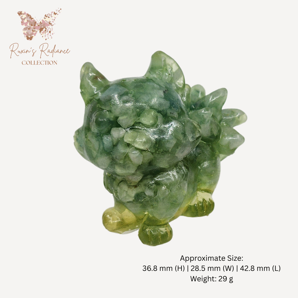 Ruxin's Radiance: Mini Crystal 9-Tailed Fox – Resin 九尾狐：碎石胶宠 Musang 9 Ekor Kristal Pelbagai Warna – Resin