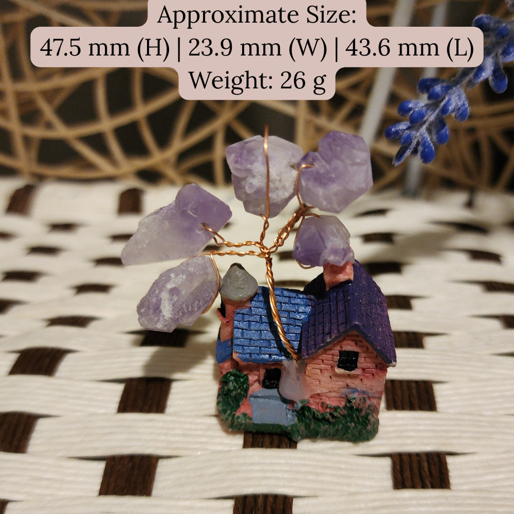 Amethyst Crystal Tree House Decor~Purple/Blue Roof紫水晶树屋装饰~紫色/蓝色屋顶Deko Rumah Pokok Kristal Amethyst~Bumbung Ungu/Biru