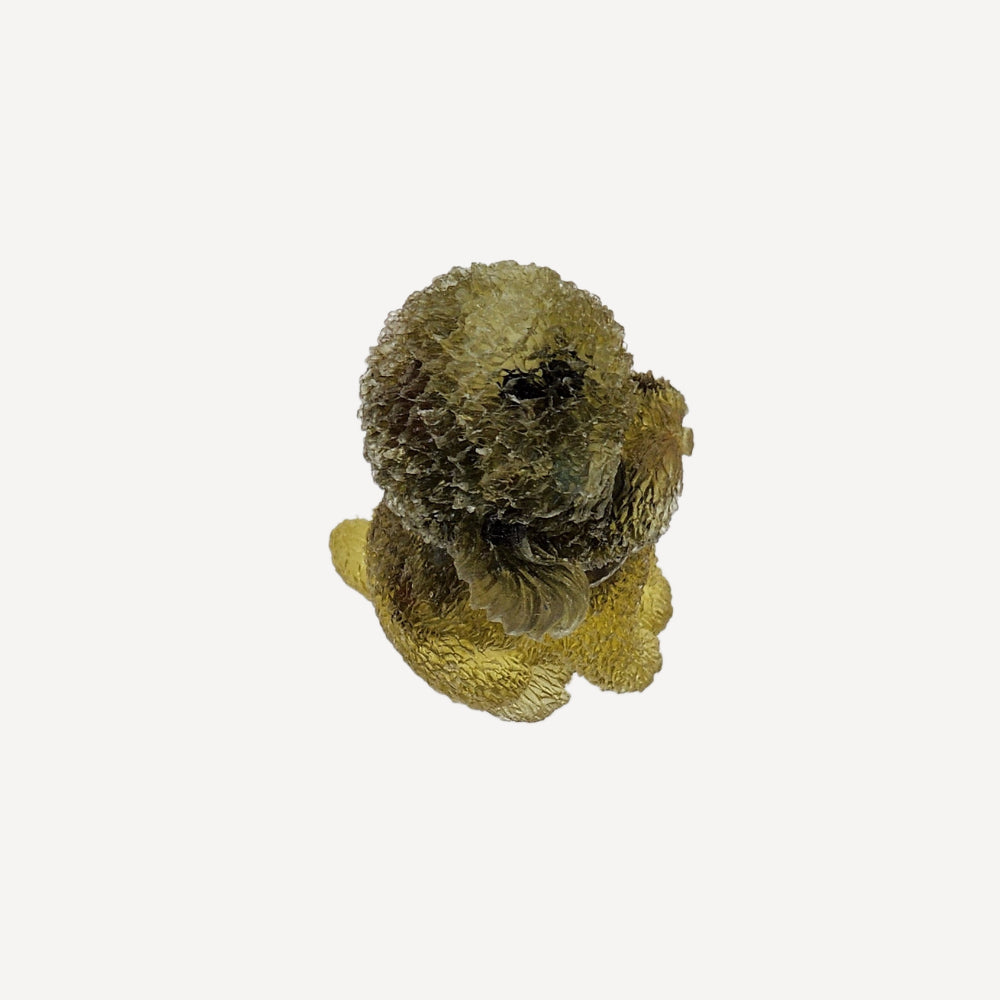 Ruxin's Radiance: Grape Green Crystal Teddy – Stone & Resin Charm 绿晶爪泰迪:碎石滴胶萌宠 Anjing Kristal Hijau Anggur –Batu & Resin