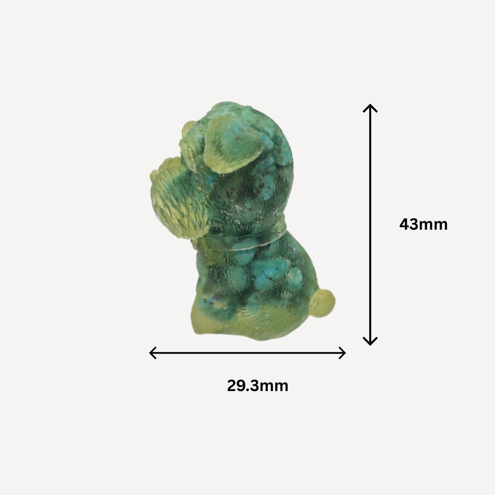 Ruxin's Radiance: Blue Crystal Schnauzer – Stone&Resin Deco蓝晶雪纳瑞：碎石滴胶Anjing Schnauzer Kristal Biru – Serpihan Batu Resin