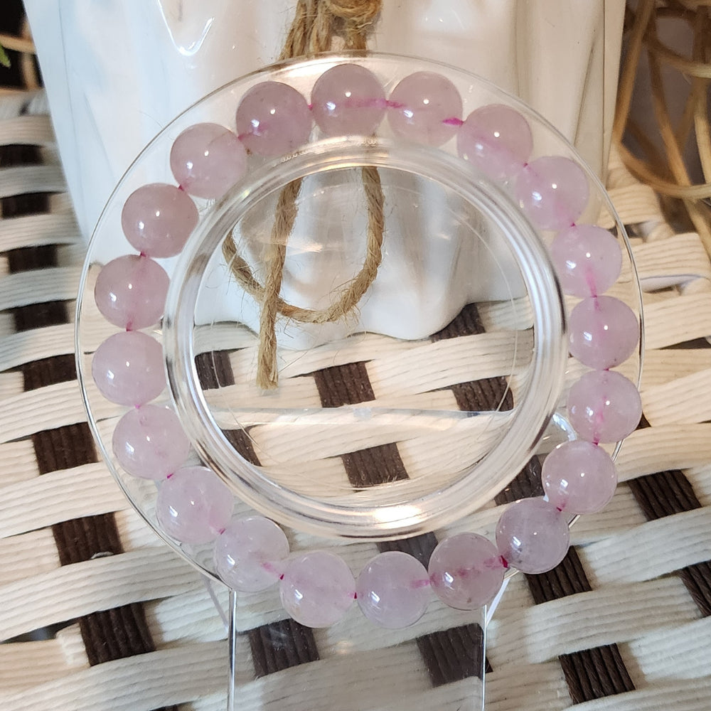Ruxin Radiance Handmade Serene Love "Stone of Love" Natural Rose Quartz Bracelet 宁静之爱「爱之石」天然粉晶手链 Gelang Kuarza Mawar Asli – Cinta & Penyembuhan