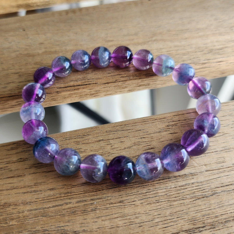 Natural Fluorite Bracelet · Clarity · Protection天然萤石手串 ·灵晰 · 守护Gelang Fluorite Semula Jadi · Kejelasan · Perlindungan