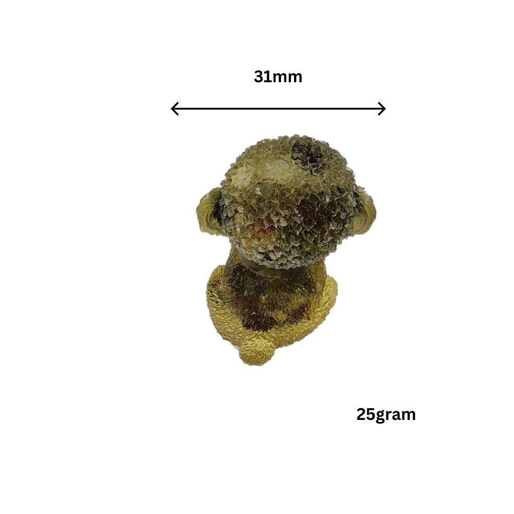 Ruxin's Radiance: Grape Green Crystal Teddy – Stone & Resin Charm 绿晶爪泰迪:碎石滴胶萌宠 Anjing Kristal Hijau Anggur –Batu & Resin