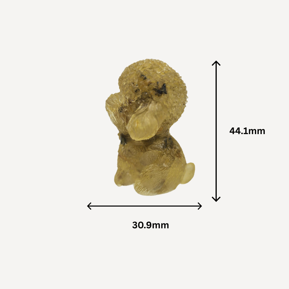 Ruxin's Radiance: Grape Green Crystal Teddy Stone & Resin Charm 葡萄绿晶泰迪：碎石滴胶萌宠 Anjing Kristal Hijau Anggur Serpihan Batu