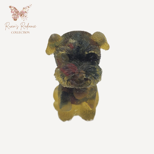 Ruxin's Radiance: Rainbow Crystal Schnauzer – Stone Resin 彩晶雪纳瑞：碎石胶宠 Anjing Schnauzer Kristal Pelbagai – Batu Resin