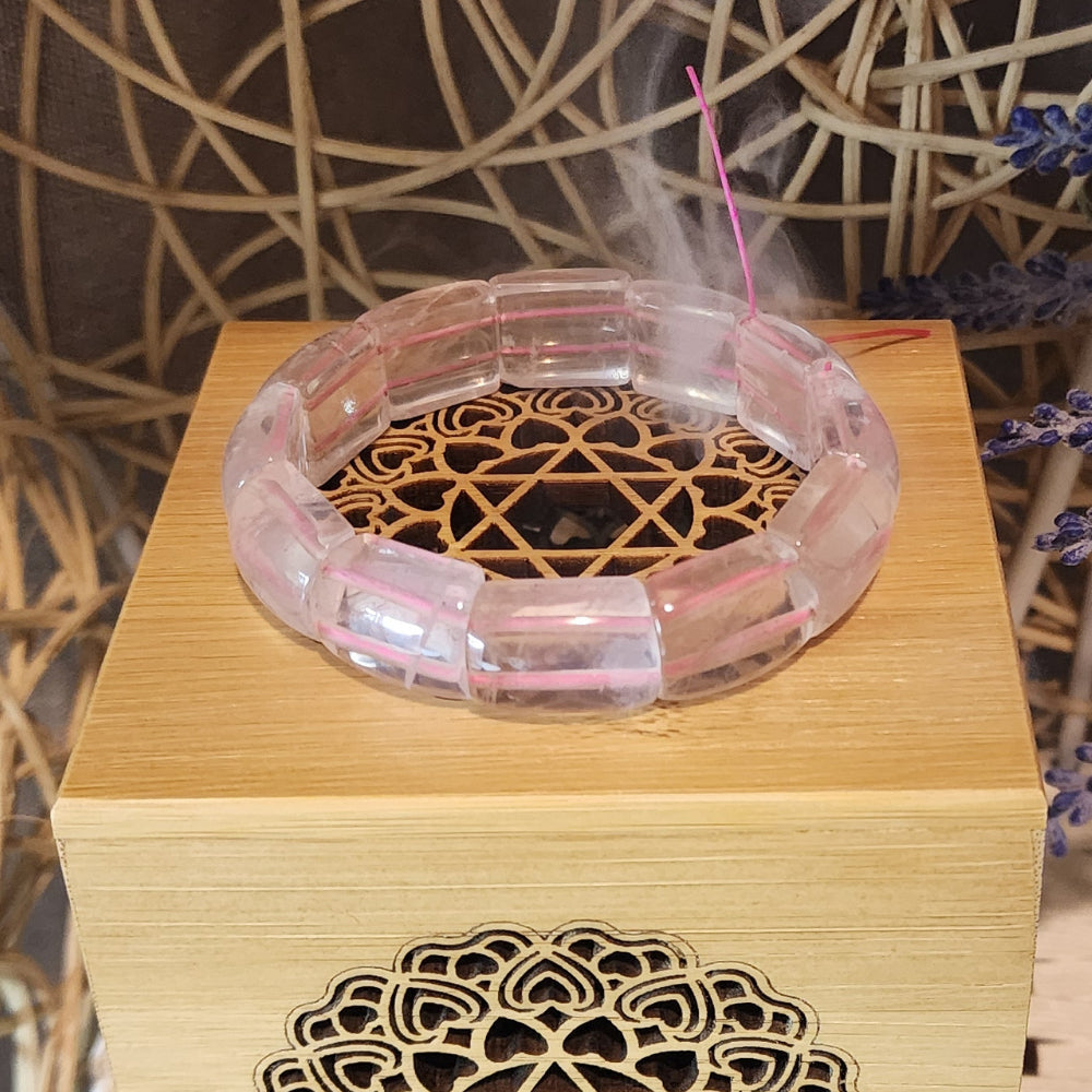 Natural Square Starlight Rose Quartz Braceletl天然方形星光粉晶手链|Love · 爱 · Cinta|Healing·能量·Penyembuh|Gelang Rose Quartz Petak