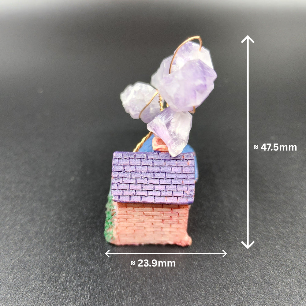 Amethyst Crystal Tree House Decor~Purple/Blue Roof紫水晶树屋装饰~紫色/蓝色屋顶Deko Rumah Pokok Kristal Amethyst~Bumbung Ungu/Biru