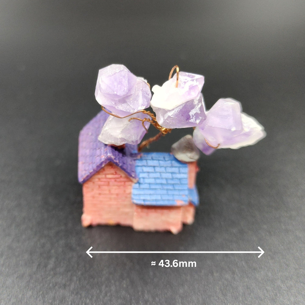 Amethyst Crystal Tree House Decor~Purple/Blue Roof紫水晶树屋装饰~紫色/蓝色屋顶Deko Rumah Pokok Kristal Amethyst~Bumbung Ungu/Biru