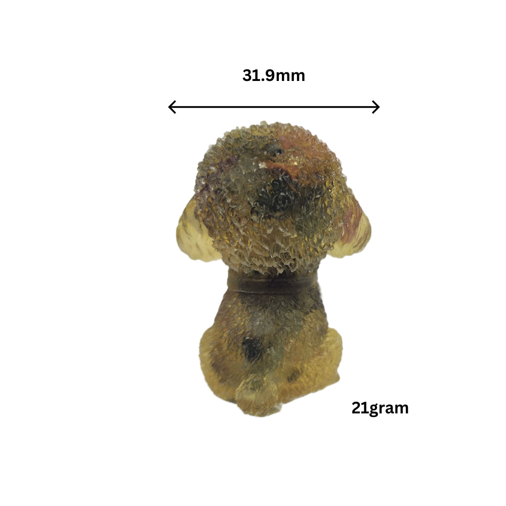 Green-Red CrystalPaws Teddy Crushed Stone&Resin Deco 红绿晶爪泰迪：碎石滴胶手作 Anjing Teddy Kristal Hijau-Merah Serpihan Batu&Resin