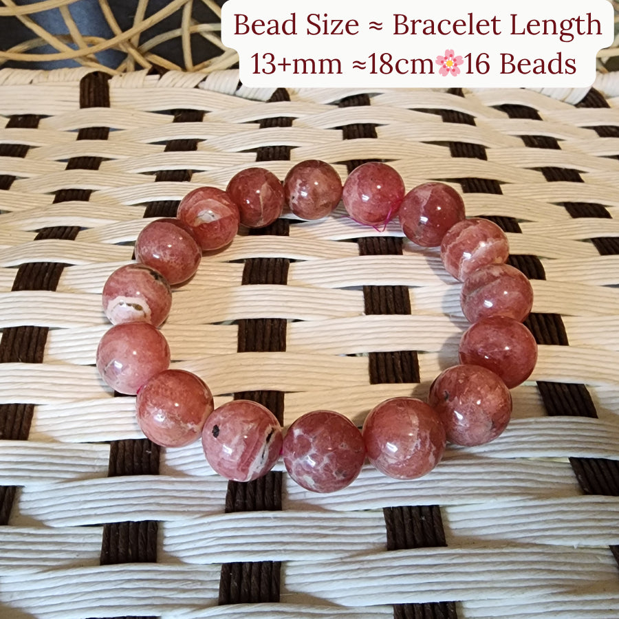 Genuine Rhodochrosite Bracelet - [Stone of Love] 天然红纹石手串"爱情石"  Gelang Rhodochrosite Asli [Batu Cinta]