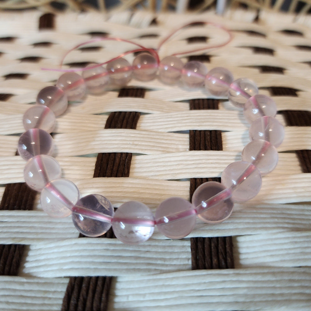 Starlight Rose Quartz Bracelet 天然星光粉晶手串 Gelang Kristal Rose Quartz Bercahaya | Love · 爱 · Cinta | Healing 能量 · Penyembuh
