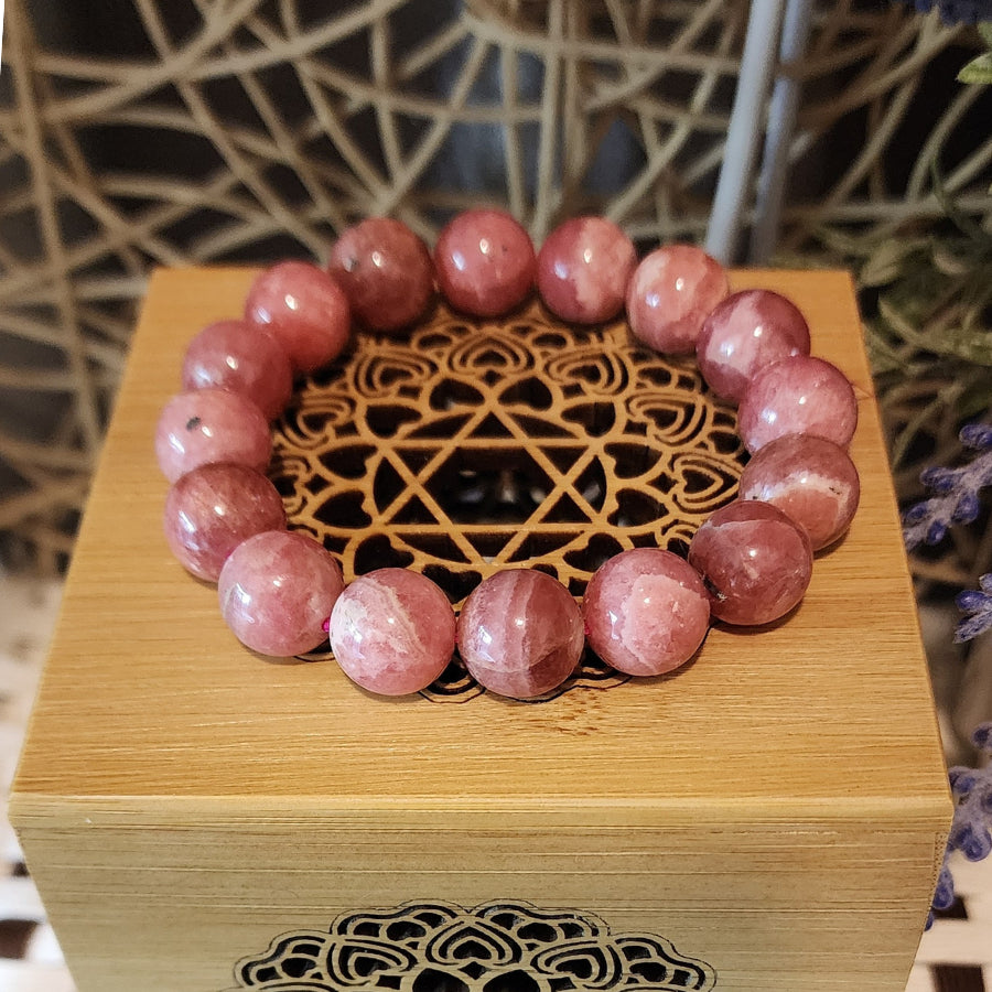 Genuine Rhodochrosite Bracelet - [Stone of Love] 天然红纹石手串"爱情石"  Gelang Rhodochrosite Asli [Batu Cinta]