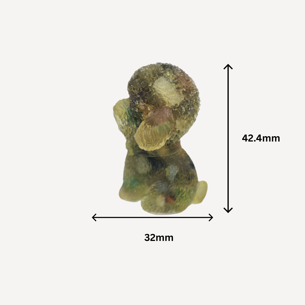 Ruxin's Radiance: Rainbow Crystal Teddy – Stone & Resin Charm 多色晶泰迪：碎石滴胶萌宠 Anjing Teddy Kristal Pelbagai – Batu & Resin