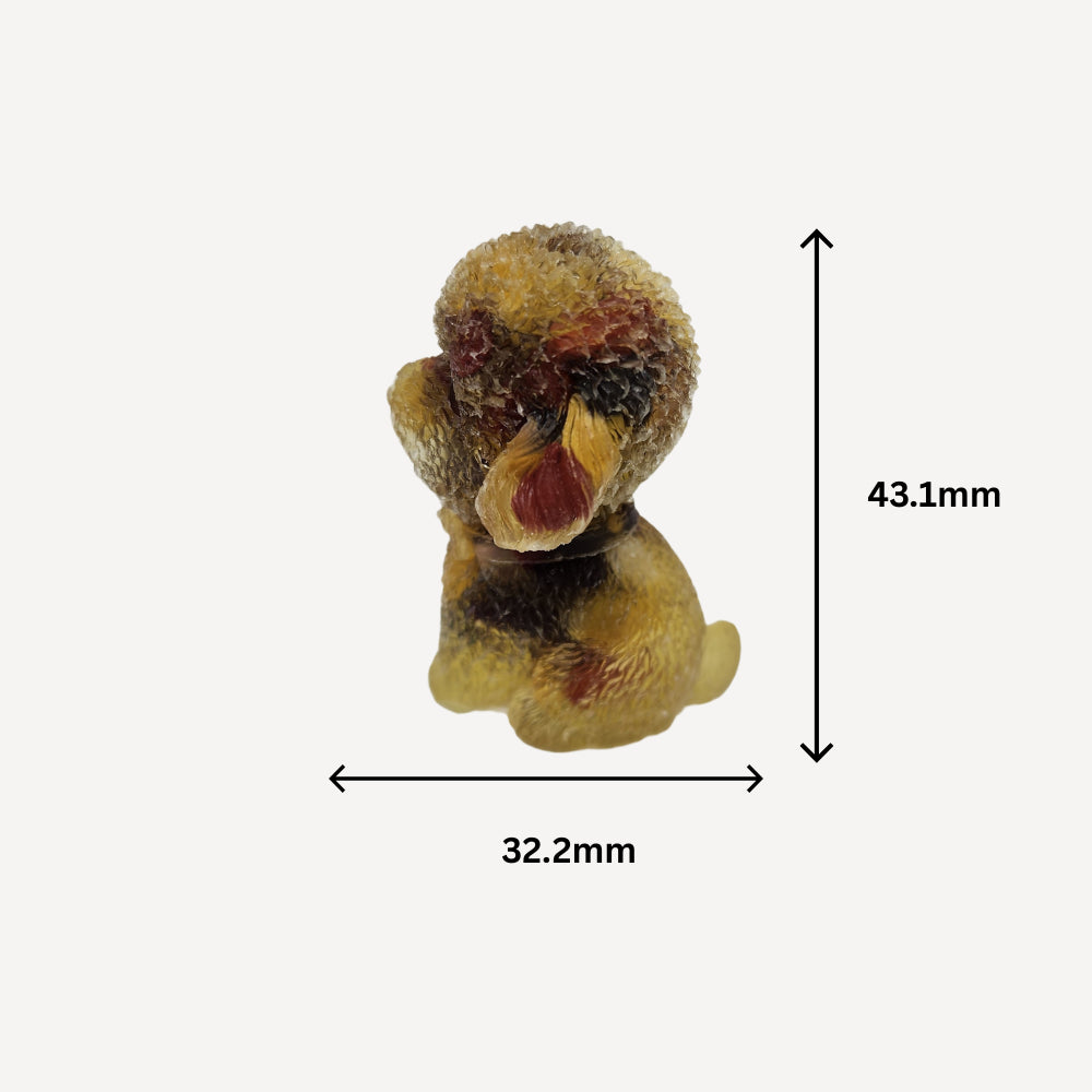 Ruxin's Radiance:Red Crystal Teddy–Stone Resin 红晶泰迪：碎石胶宠 Anjing Kristal Merah–Batu Resin