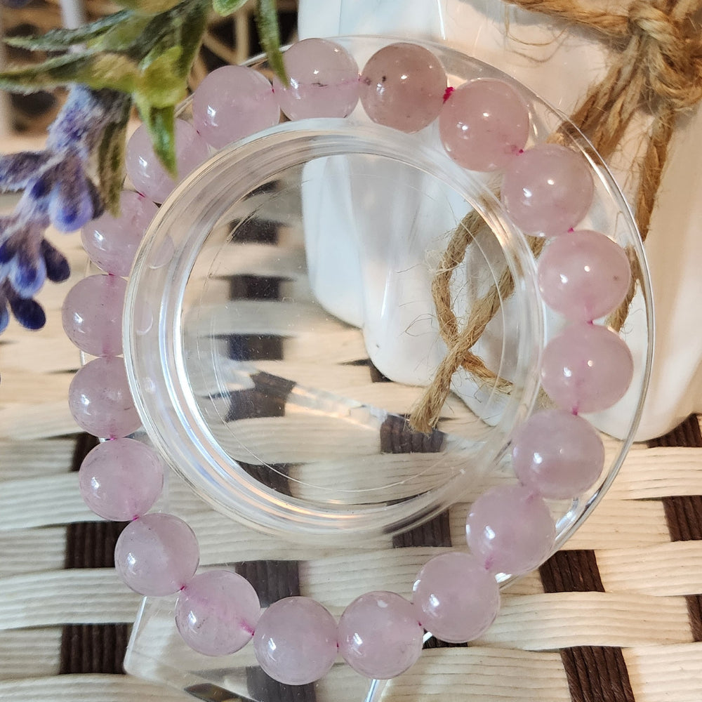 Ruxin Radiance Handmade Serene Love "Stone of Love" Natural Rose Quartz Bracelet 宁静之爱「爱之石」天然粉晶手链 Gelang Kuarza Mawar Asli – Cinta & Penyembuhan