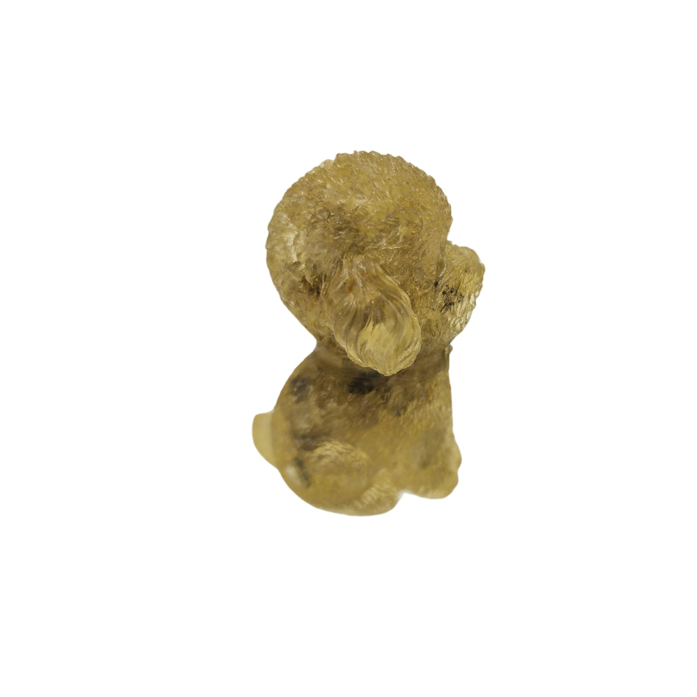 Ruxin's Radiance: Grape Green Crystal Teddy Stone & Resin Charm 葡萄绿晶泰迪：碎石滴胶萌宠 Anjing Kristal Hijau Anggur Serpihan Batu