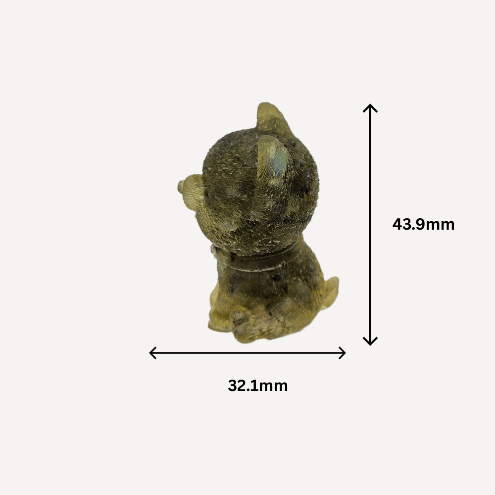 Ruxin'sRadiance: Dark Green Crystal Pomeranian Stone Resin 墨绿晶博美犬：碎石胶宠 Anjing Pomeranian Kristal Hijau Gelap Batu Resin