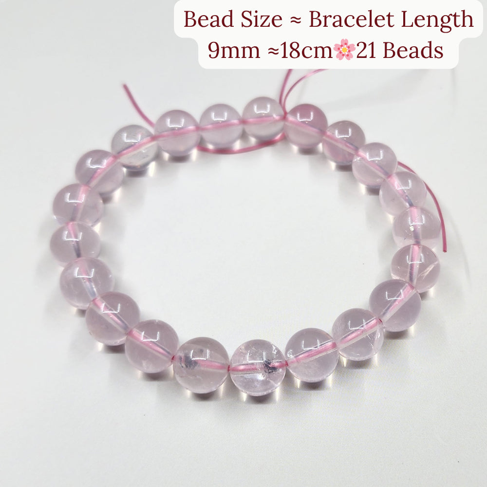 Starlight Rose Quartz Bracelet 天然星光粉晶手串 Gelang Kristal Rose Quartz Bercahaya | Love · 爱 · Cinta | Healing 能量 · Penyembuh